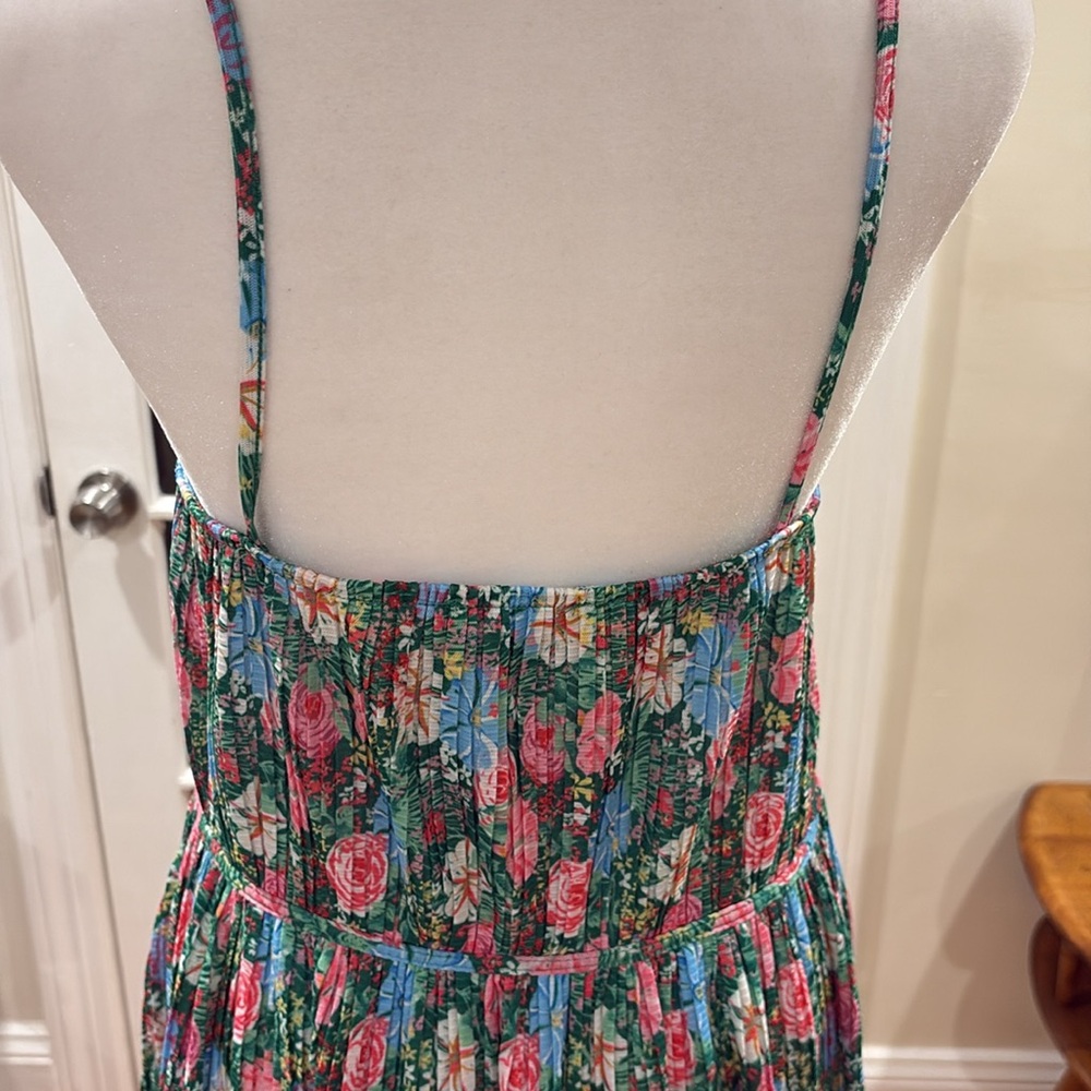 Floral Smocked Maxi Dress - Green Multi - Picture 6 of 8